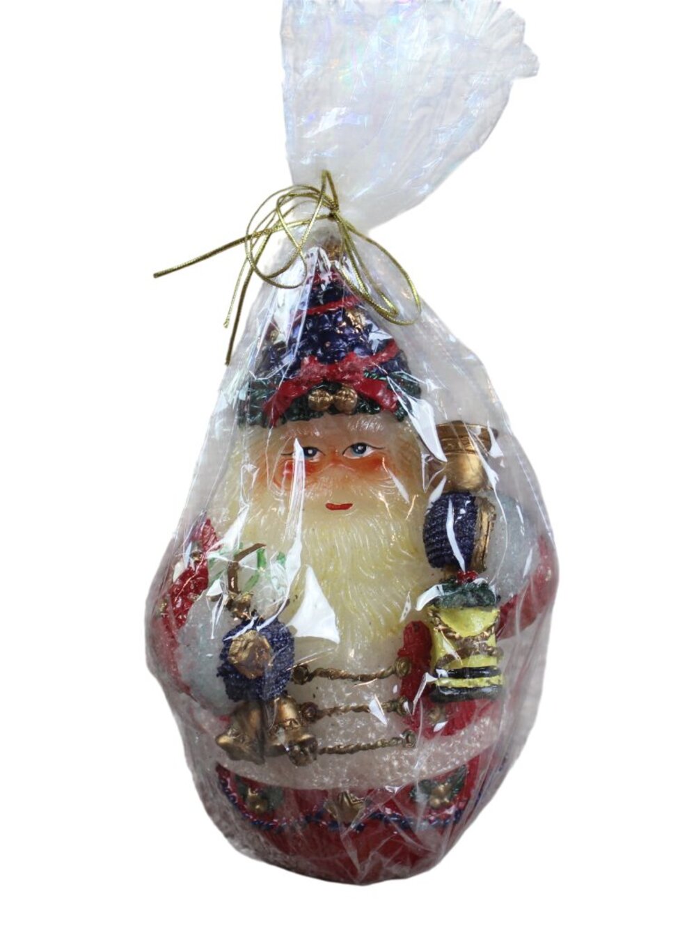 Vintage Santa Claus Candle Twos Company Christmas Old World Bell Wax Large 7.5"